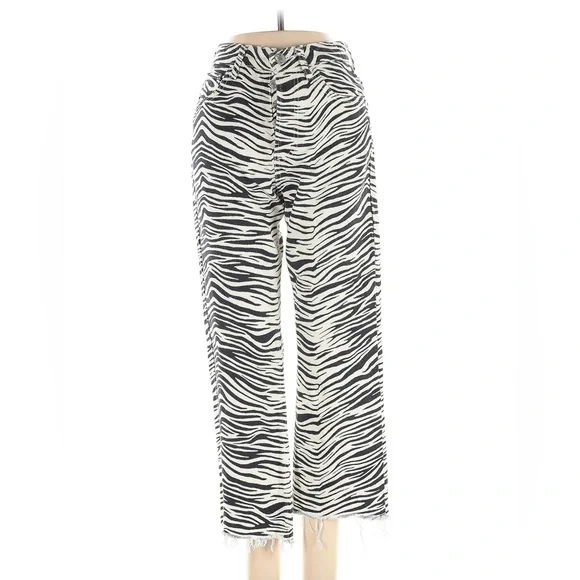 Zara Zebra Print Jeans - Picture 1 of 4